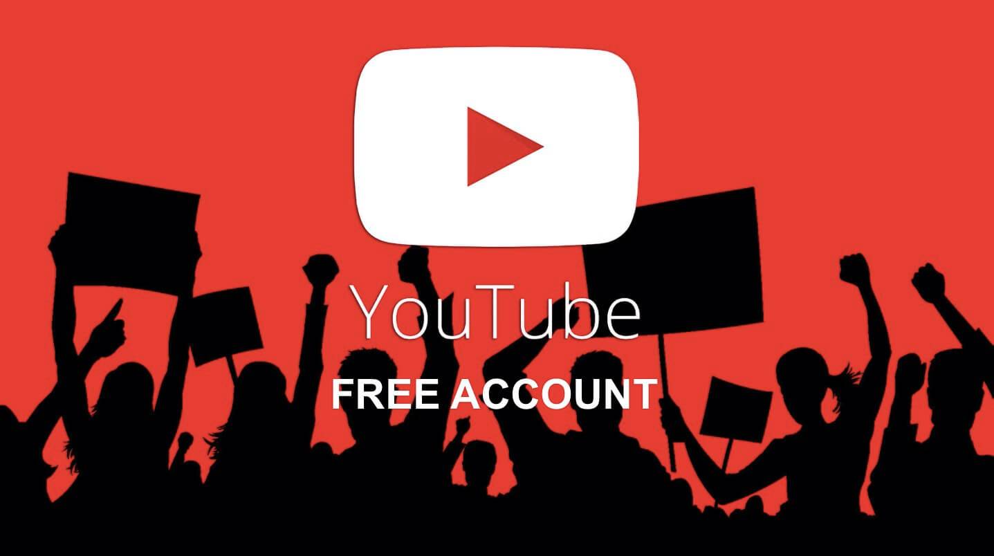 free youtube account username and password