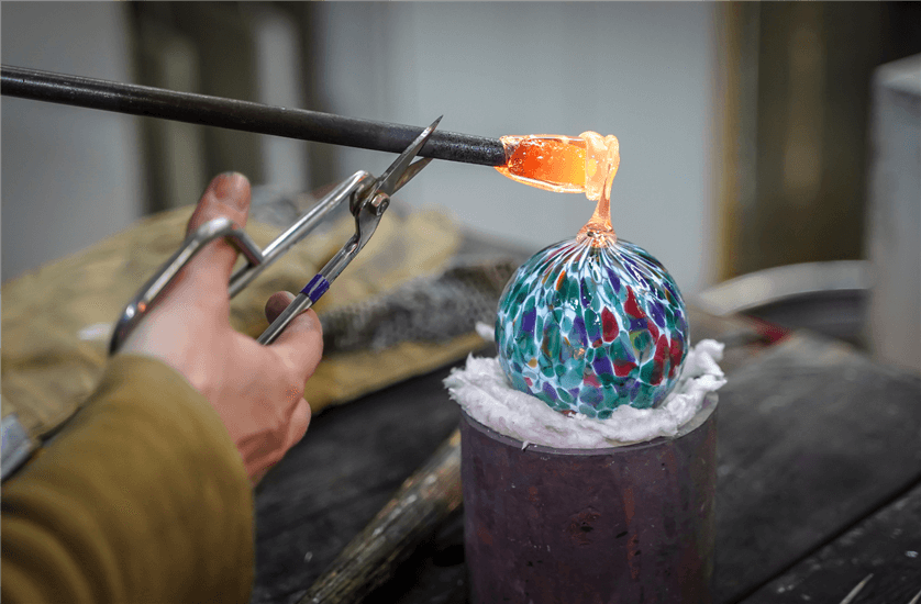 Glass blowing a decorative vase crop v2