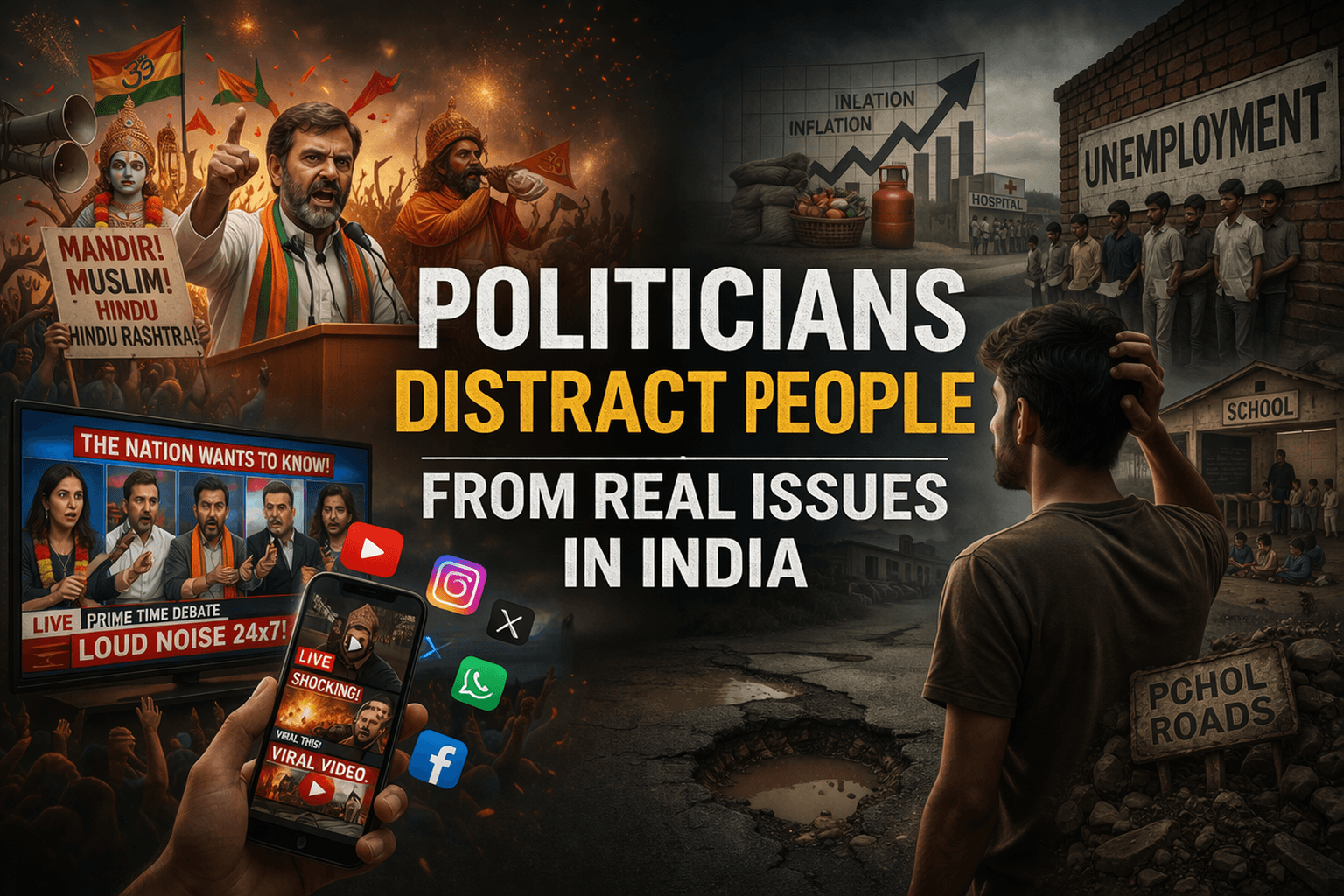 🔥 Why Are People Still Trusting Politicians Who Distract Them? The Reality of Religion, Media & Public Mindset in India